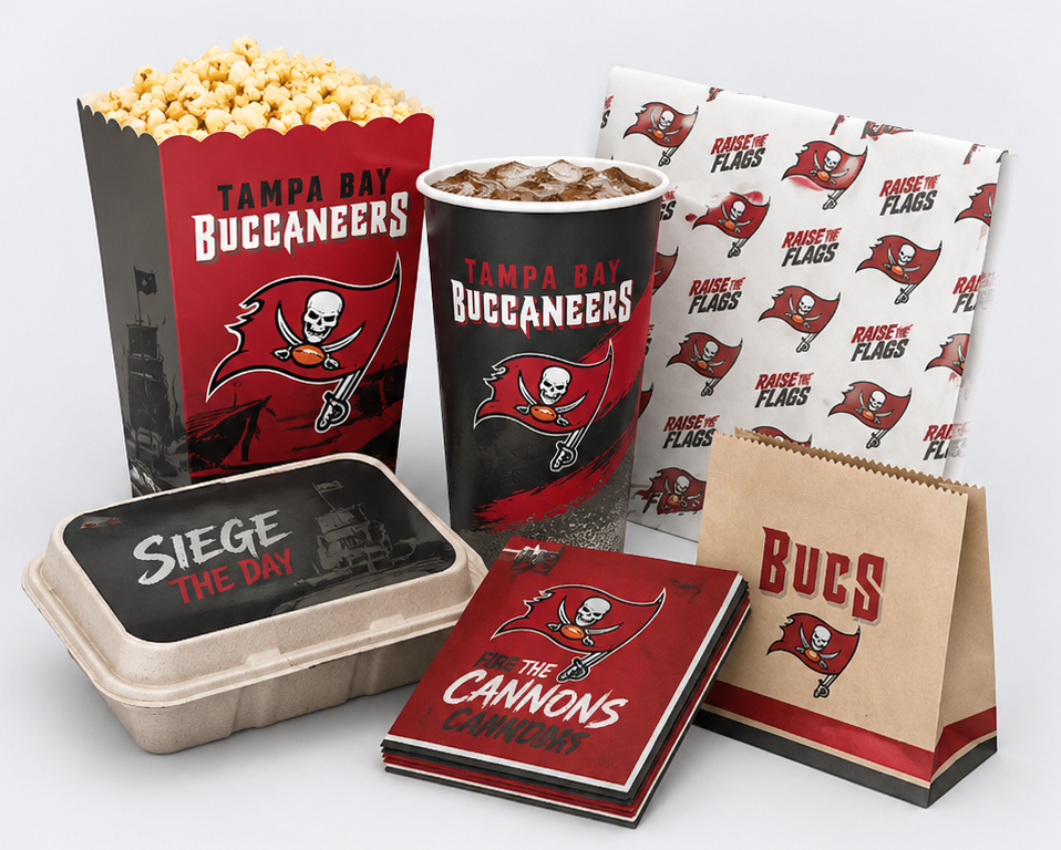 Bucs theme food packaging