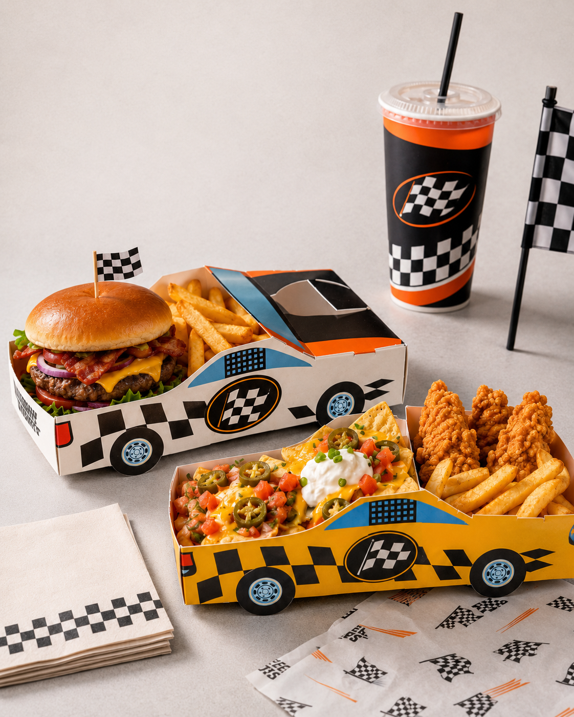 Nascar theme food packaging