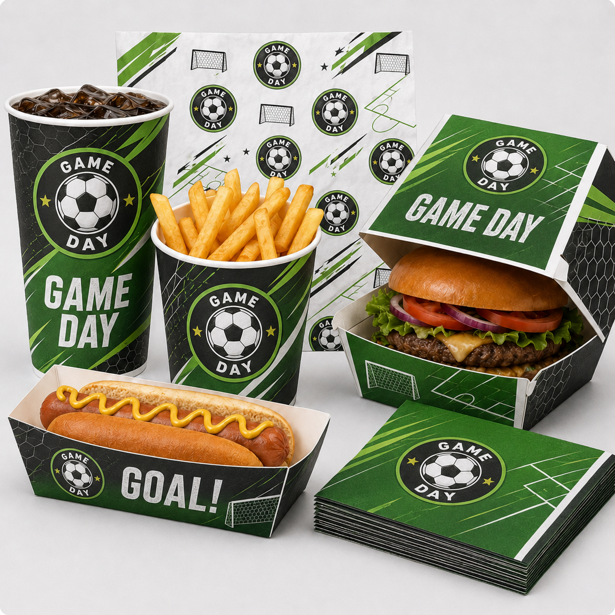 Custom soccer stadium food packaging